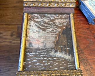 Antique seascape from late 19th century