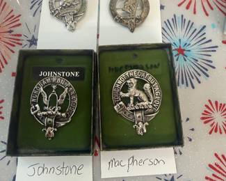 Silver tone clan pins 