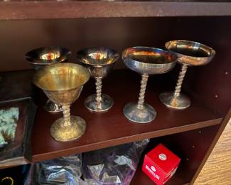 vintage silver plated champagne goblets