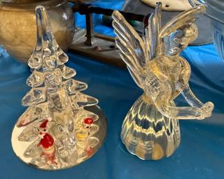 vintage glass christmas figures
