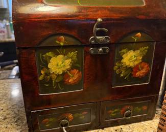 handpainted wooden box