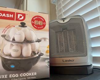 dash egg cooker, Lasko heater