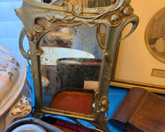 antique art Nouveau dressing table mirror