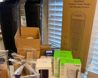 Lasko tower heater with remote, belkin surge protectors