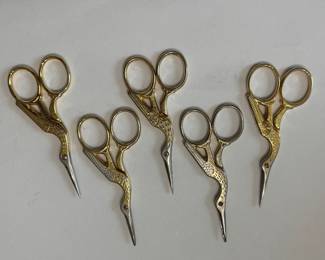 Stork scissors made in various parts of France.