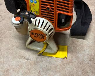 Stihl HT 131 gas-powered telescopic pole pruner featuring a 36.3cc engine