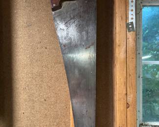 Vintage Kut-Well branded hand saw, manufactured by the Drake Hardware Company