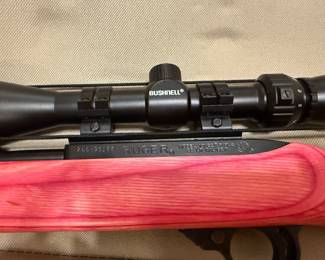 Crazy cool pink stock Ruger 10/22 Autoloading rifle W/Bushnell scope