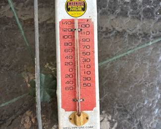 Vintage Shell thermometer. Cool.