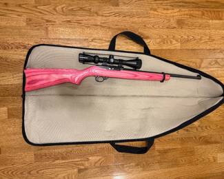 Crazy cool pink stock Ruger 10/22 Autoloading rifle w/scope