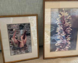 Lot 93: Two Framed Floral Art Prints