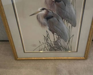 Lot 42: Framed Bird Artwork