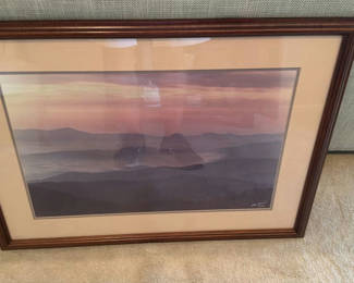 Lot 37: Framed Mountain Landscape Print