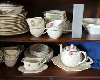 Lot 10: Assorted White Ceramic Dinnerware and Tea Service Set