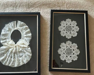 Lot 102: Framed Lace Wall Art Set