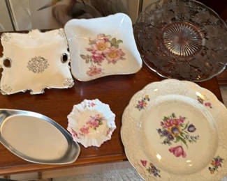 Lot 73: Assorted Decorative Serving Dishes and Plates