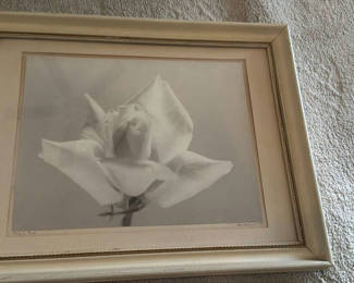Lot 96: Framed Black and White Rose Print