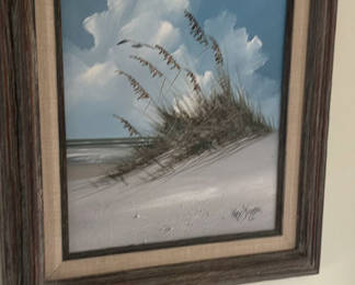 Lot 45: Framed Beach Dune Painting