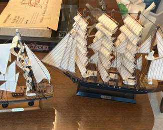 Lot 22: Two Wooden Model Sailboats