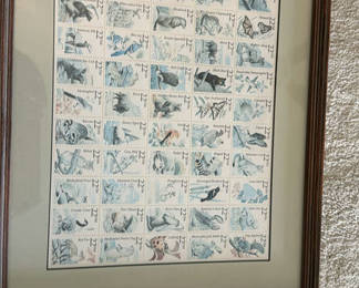 Lot 101: Framed Wildlife Stamp Display