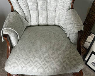 Lot 15: Upholstered Wingback Accent Chair