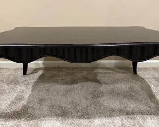 Black Scalloped Curved Leg Coffee Table