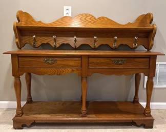 Broyhill Console Table with Hanging Wall Rack