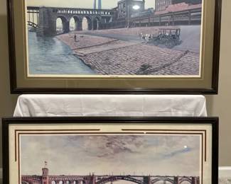 Lacledes Landing and St Louis Riverfront 1800 Prints Numbered and Framed