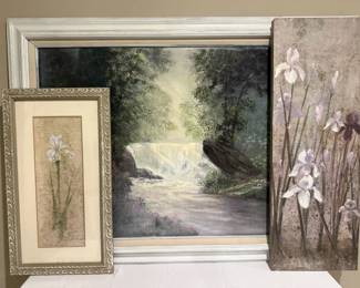 Original Canvas Waterfall, 2 Iris Pictures