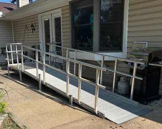 National Ramp Co. Metal Wheelchair Ramp with Landing to House