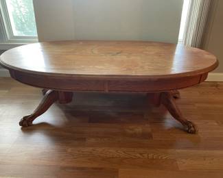 Vintage Wood Lions Paw Coffee Table