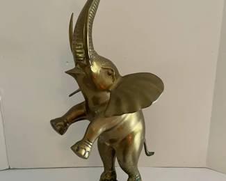 Large Vintage Brass Elephant