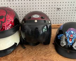 THH T380 Motorcycle Helmet, 2 Half Helmets