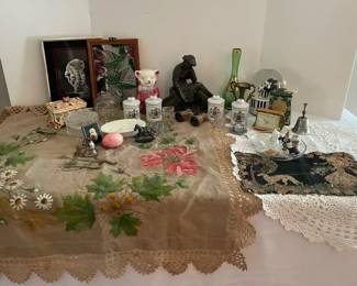 Vintage Womens Vanity Decor, Knick Knacks, Trinket Dishes, More
