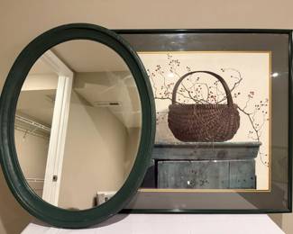 Wild Berries Print with Oval Mirror and Iris Print
