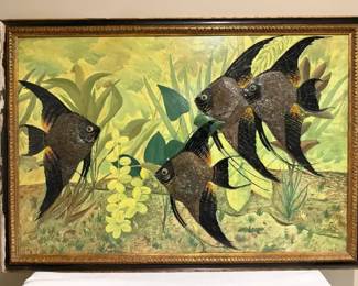 3D Angelfish Textured Painting