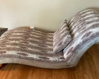 Michael Amini Faux Fur Chaise Lounge