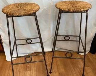 Metal Woven Rattan Barstools