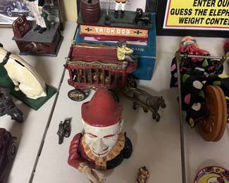 Vintage Cast Iron Circus Themed Banks