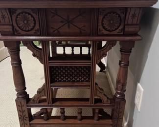 Antique Eastlake Library Table - Side View