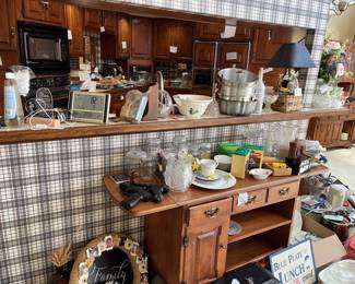 side table, pellet gun, kitchenware
