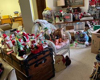 Christmas decor, antique runk