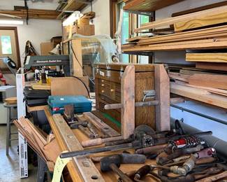 vise, antique tools, wood
