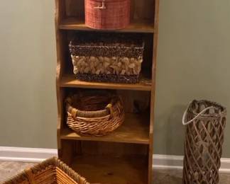 Shelf With Baskets And Candles Large Willow Wicker Candle Holder