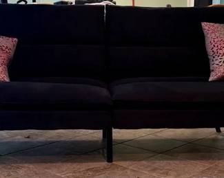 MainStays Pillow Top Futon In Black Featuring Memory Foam Padding, 600lb Capacity