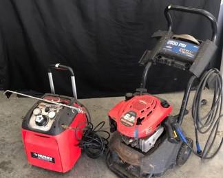 Husky Air Scout 1.5 Gallon Portable Air Compressor, Briggs Stratton ExCell 6.5 HP Pressure Washer
