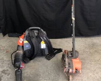 004 Husqvarna 150BT Gas Backpack Leaf Blower And Black Decker Edge Hog Edger