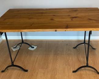 Removable Wood Table Top With Metal Table Base