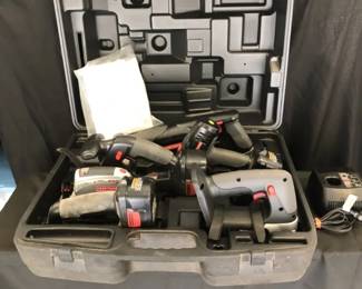 Five Craftsman Tools Reciprocating Saw, Jig Saw, Drill, Circular Saw, Light with Batteries and Charger