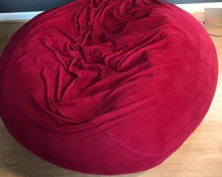 Large Red Suedemicrofiberlike Beanbag